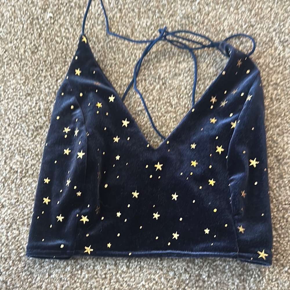 Starry Velvet Crop Top